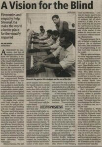 Times of India: A Vision for the Blind